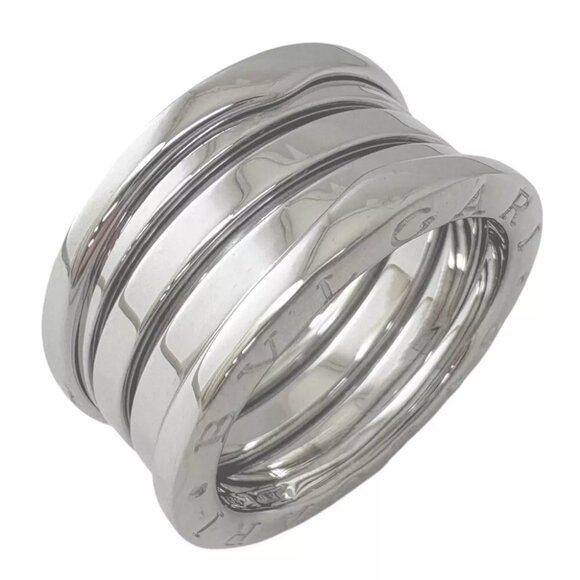 BVLGARI Ring US 6 1/8 EU52 K18 white gold B-zero.1 4 bands used - Picture 1 of 7